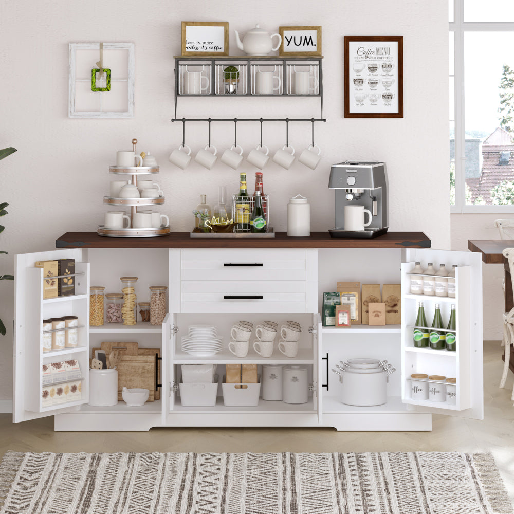 63'' W Farmhouse Sideboard with 4 Barn Doors - TimberFlare