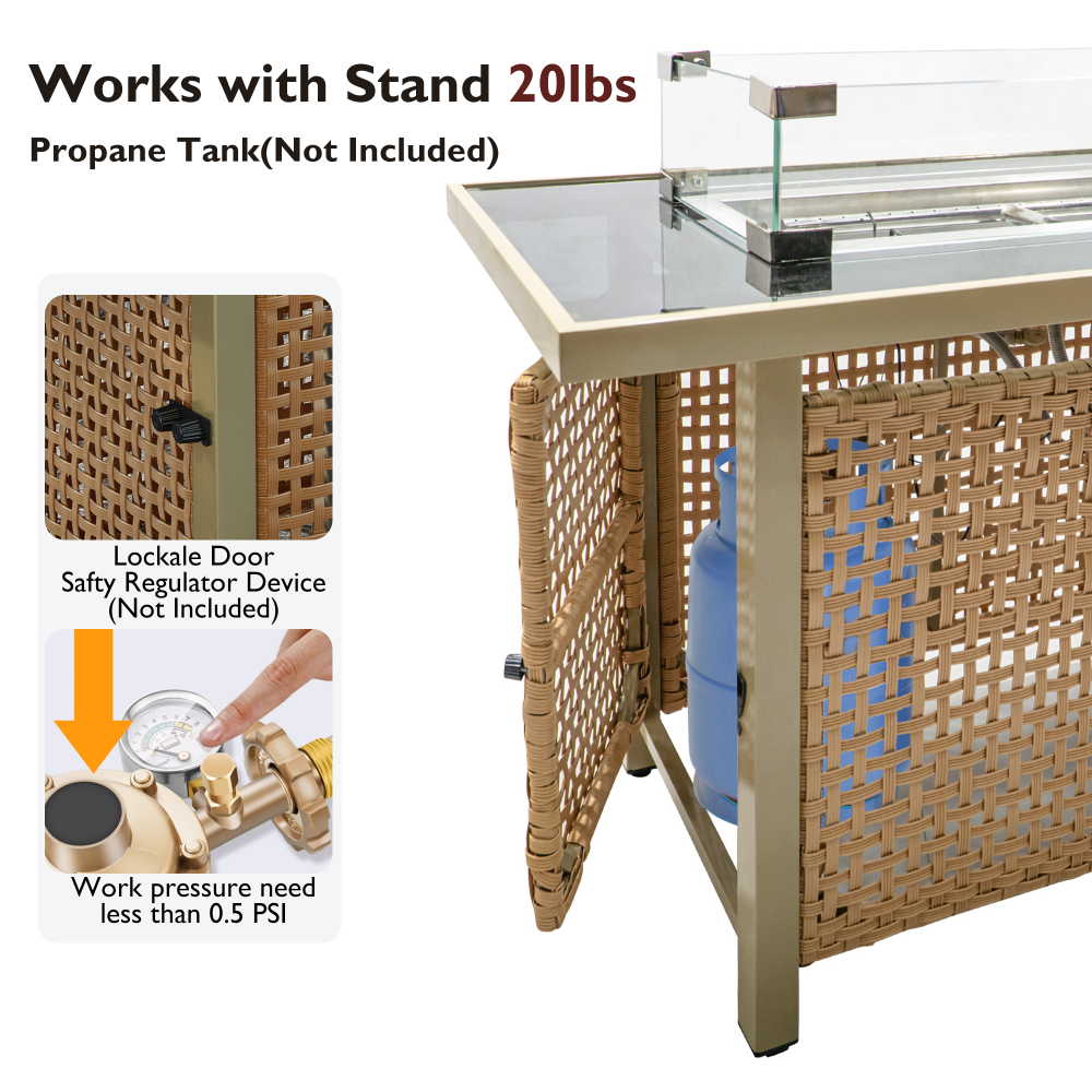 Propane Gas Outdoor Fire Table, 60,000 BTU - TimberFlare