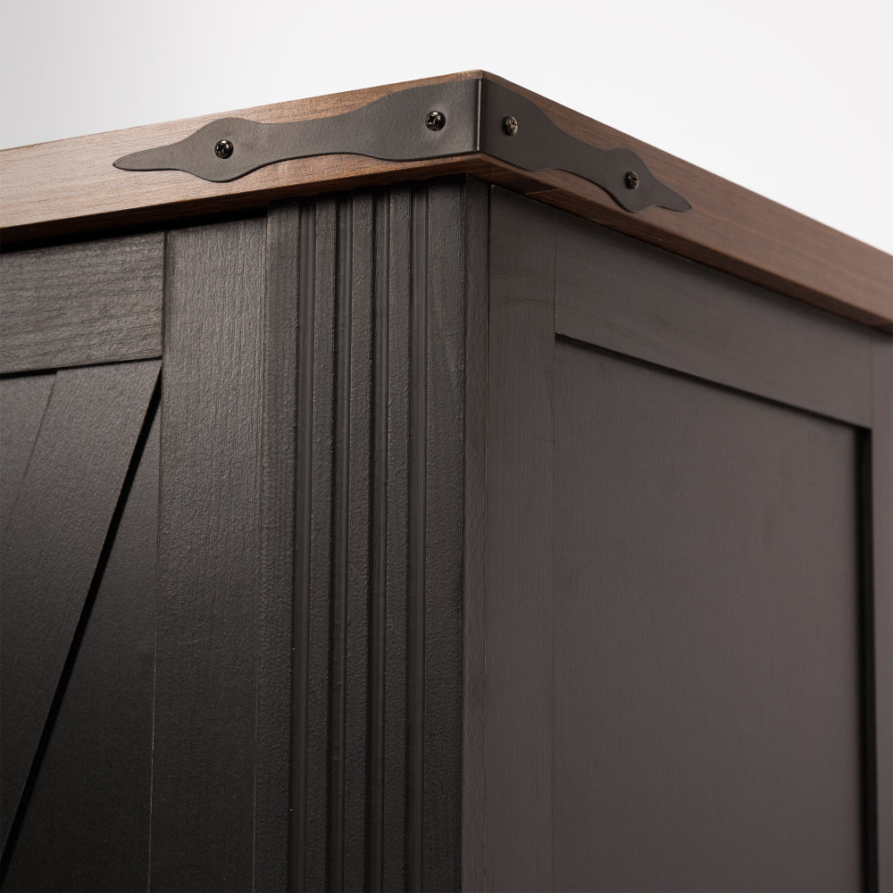 63'' W Farmhouse Sideboard with 4 Barn Doors - TimberFlare
