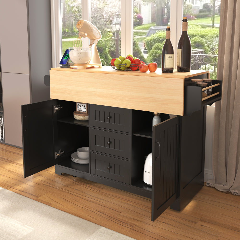 55.7'' Large Rustic Farmhouse Kitchen Island - TimberFlare