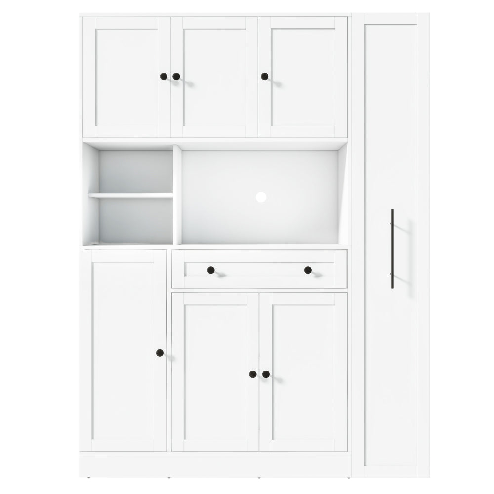 70'' Tall Pantry Buffet with Pull-Out Spice Rack - TimberFlare