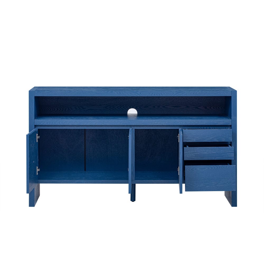 60" Sideboard Buffet Cabinet with Drawers, Shelf & Ash Veneer - TimberFlare