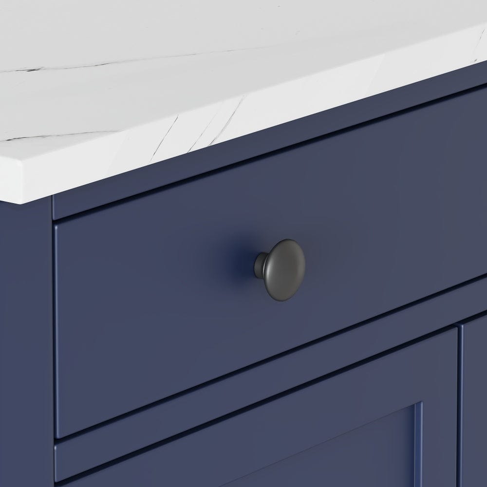 Modern Sideboard Cabinet with Faux Marble Top & Gold Accents - TimberFlare