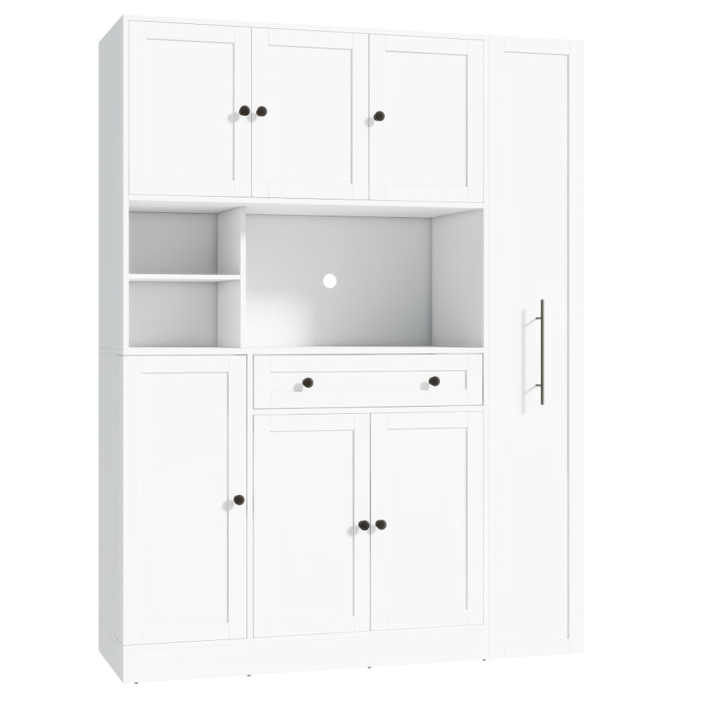 70'' Tall Pantry Buffet with Pull-Out Spice Rack - TimberFlare