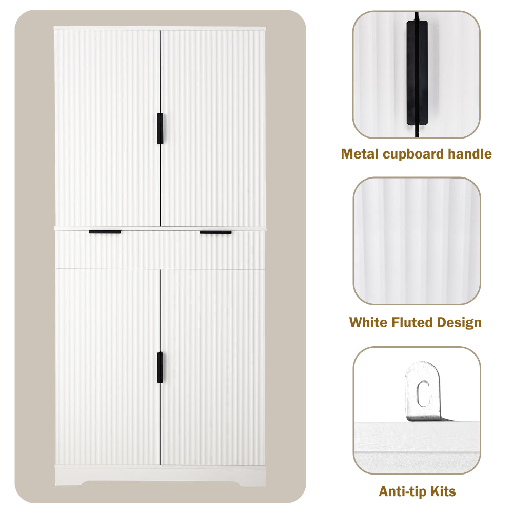 Fluted Pantry with Pull-Out Shelves - TimberFlare
