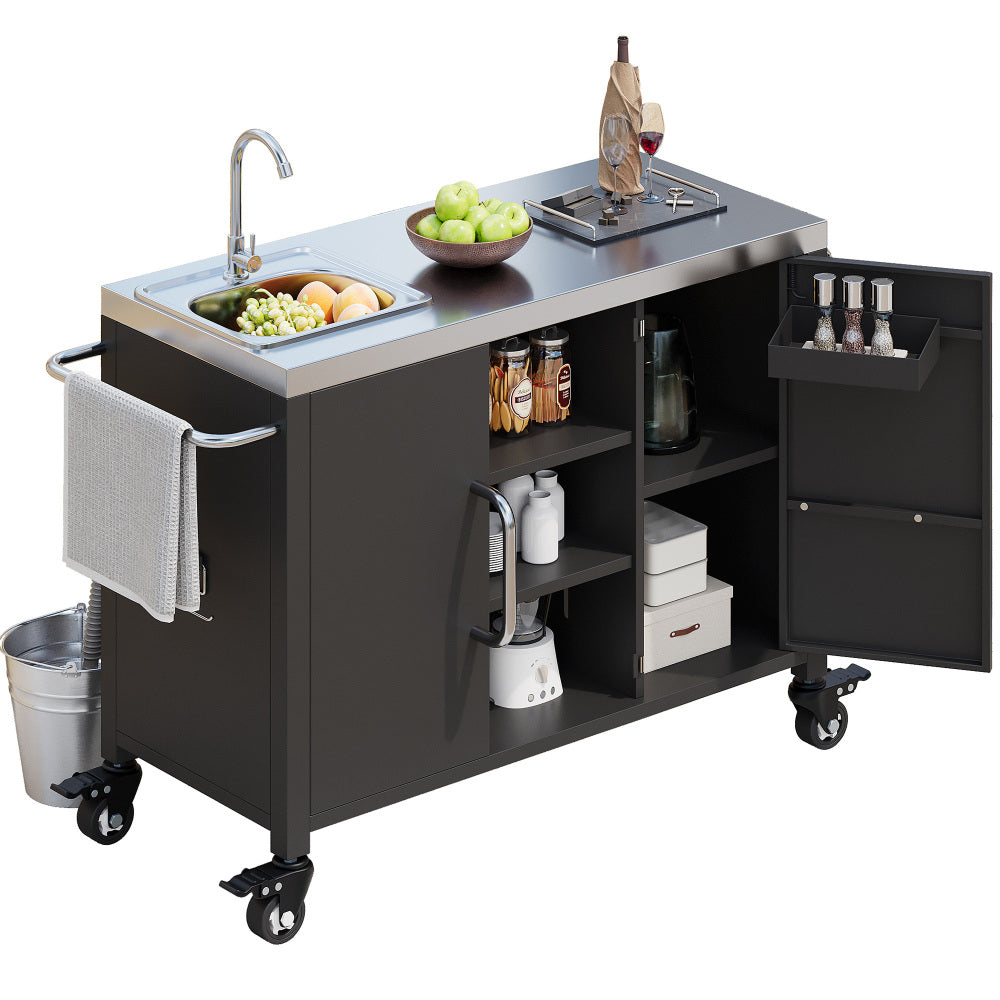 Outdoor Kitchen Island with Complete Sink Station - TimberFlare