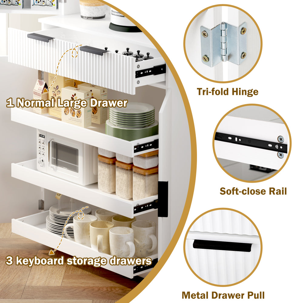 Fluted Pantry with Pull-Out Shelves - TimberFlare
