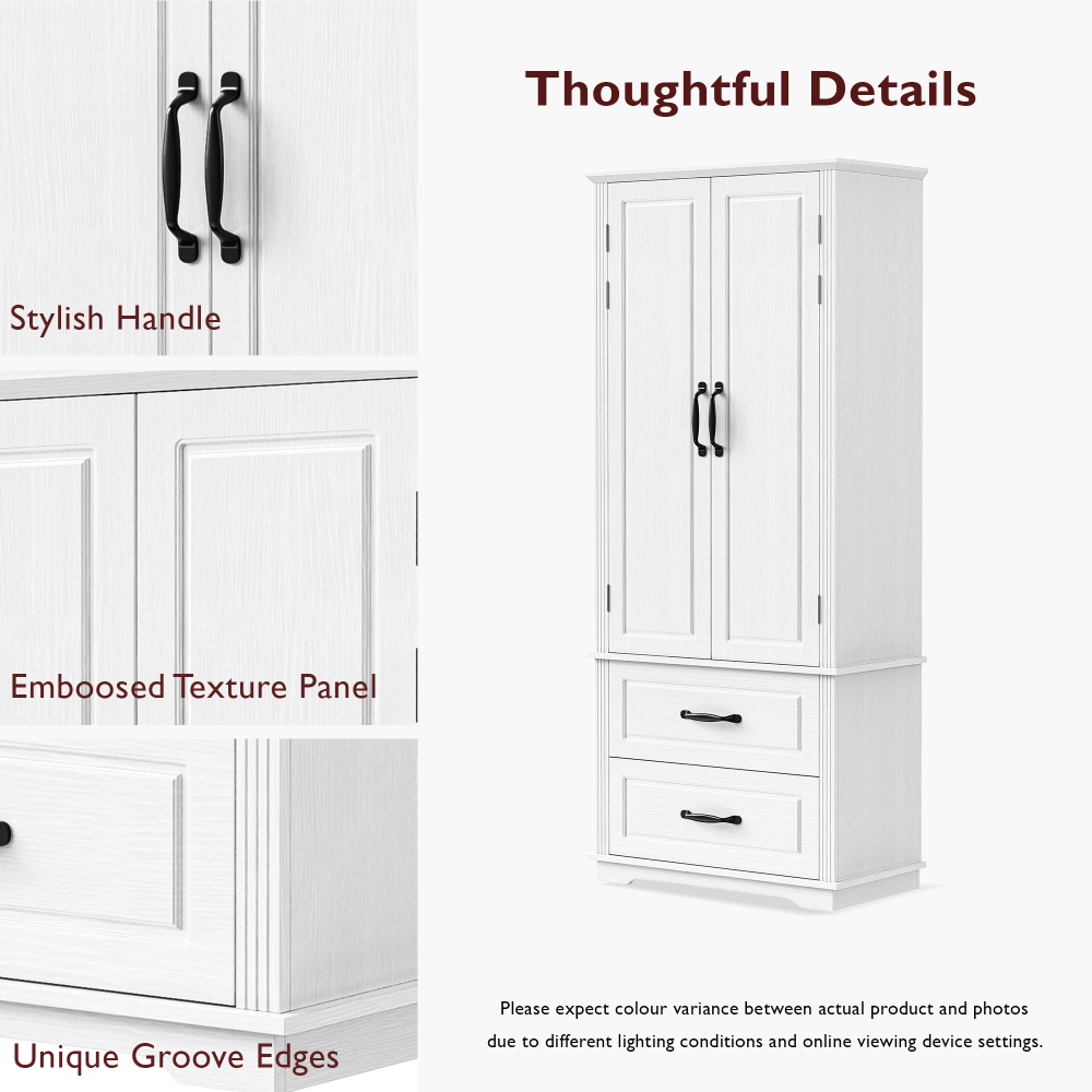 Walnut Pantry Cabinet with Pull-Out Shelves & Door Racks - TimberFlare