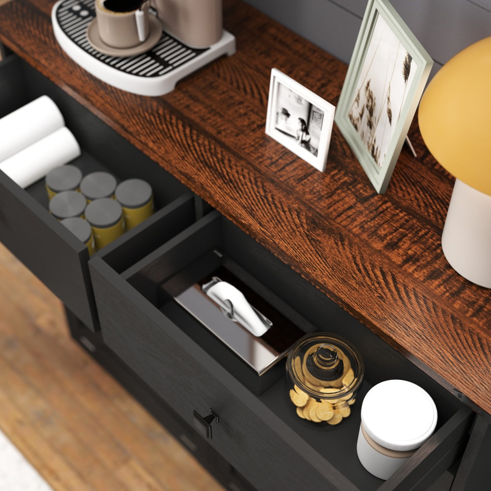 39-Inch Double Tilt-Out Trash Cabinet with Drawers - TimberFlare