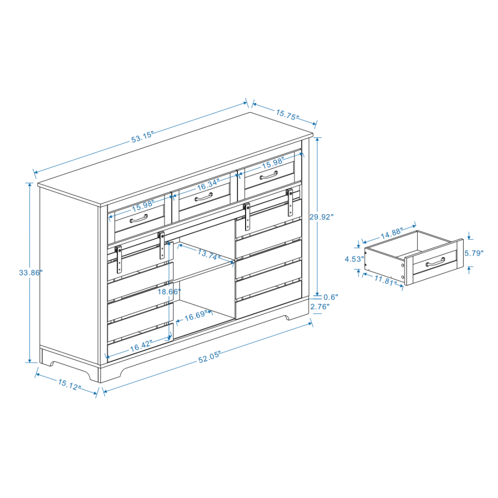 Farmhouse Bar Cabinet with Sliding Barn Doors & Coffee Station Storage - TimberFlare