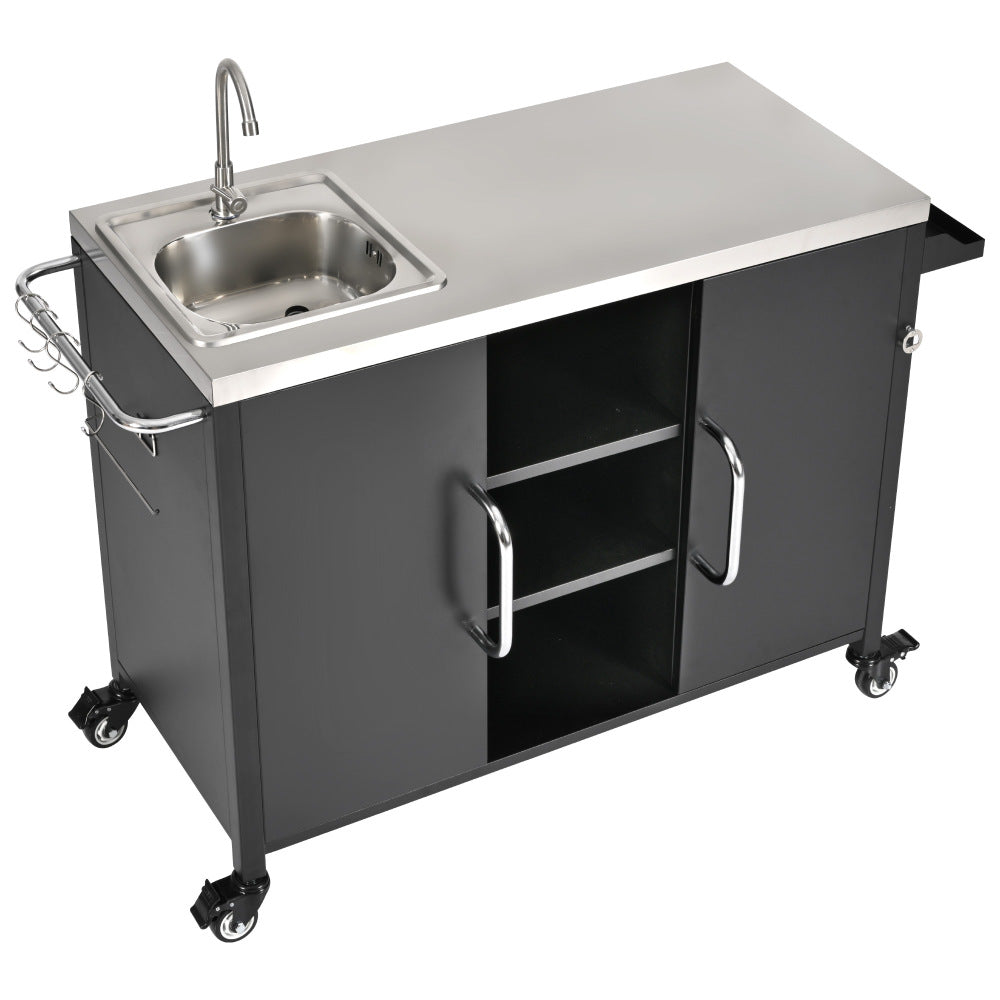 Outdoor Kitchen Island with Complete Sink Station - TimberFlare