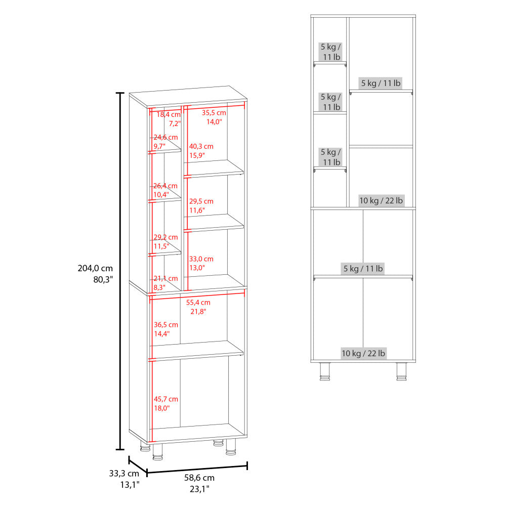 80″ Tall Kitchen Pantry with Adjustable Shelves - TimberFlare
