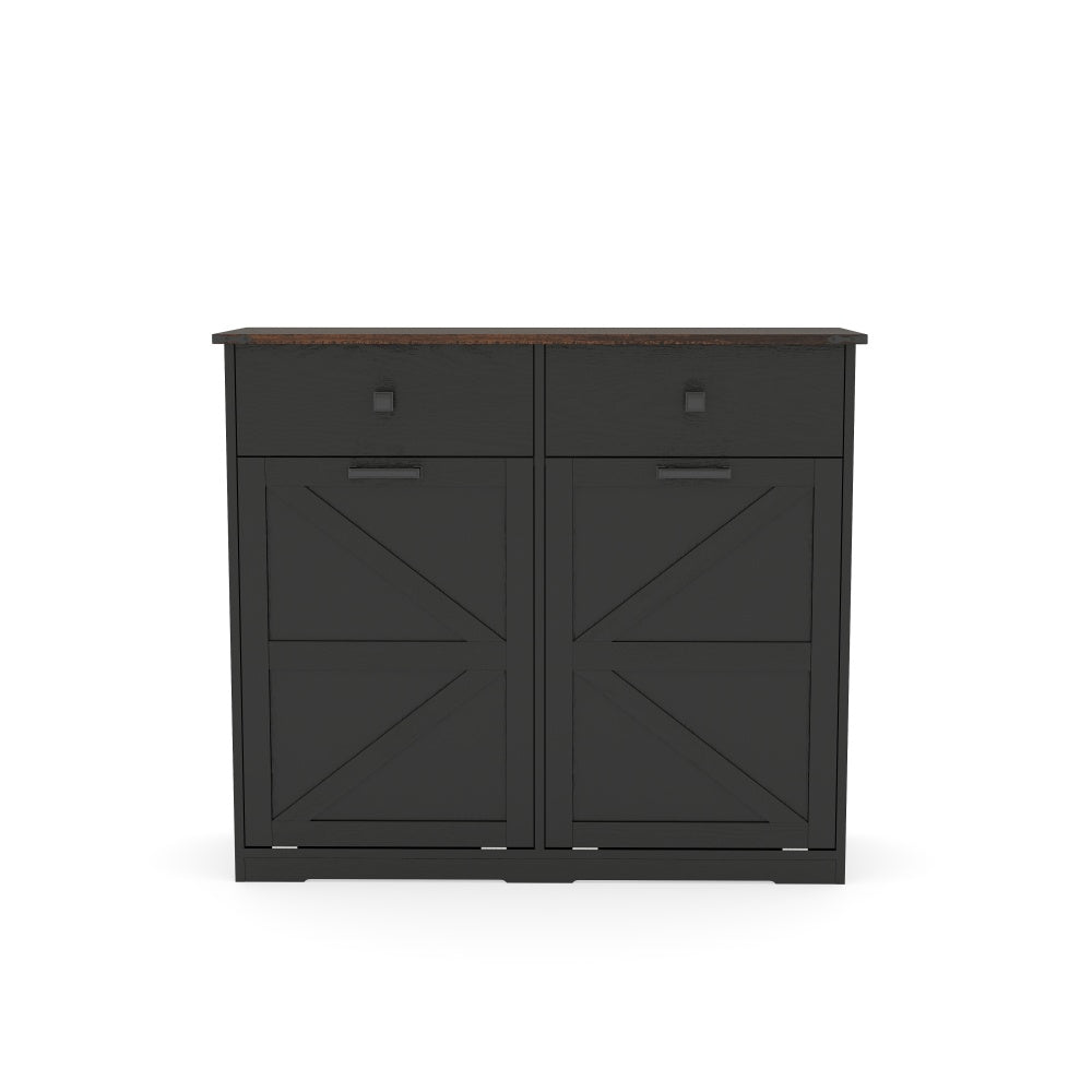 39-Inch Double Tilt-Out Trash Cabinet with Drawers - TimberFlare