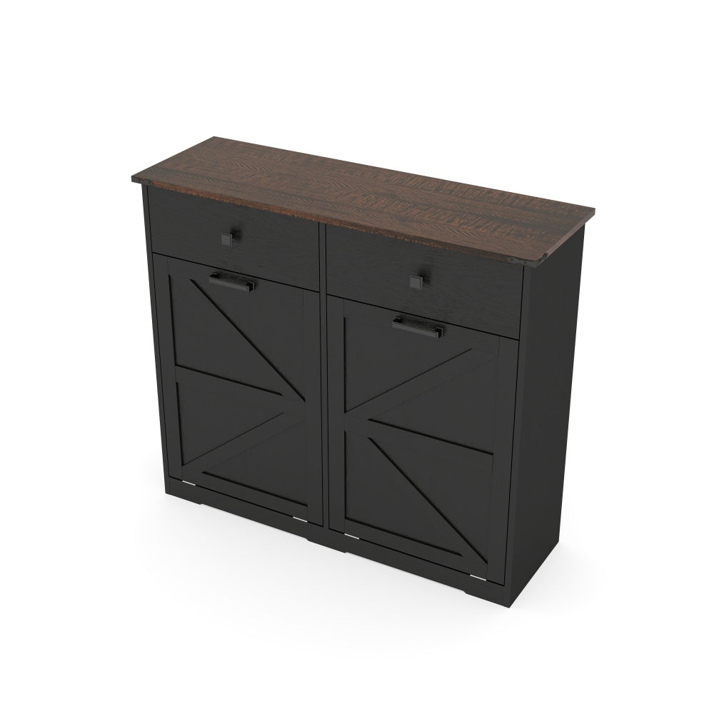 39-Inch Double Tilt-Out Trash Cabinet with Drawers - TimberFlare