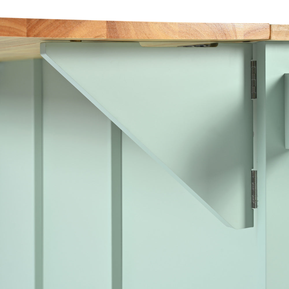 53.1″ Rolling Kitchen Island with Rubberwood Drop-Leaf Countertop - TimberFlare