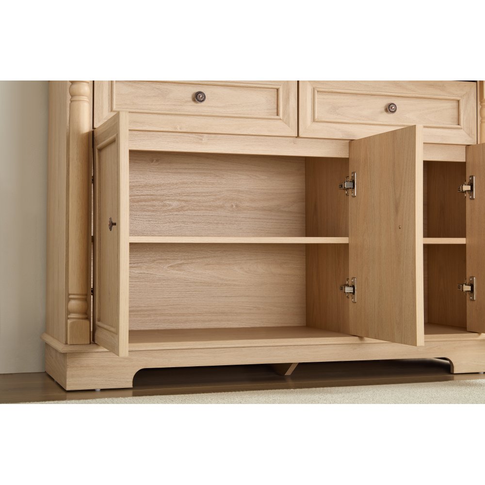 55″ Farmhouse Sideboard with Roman Column Detail, Wood