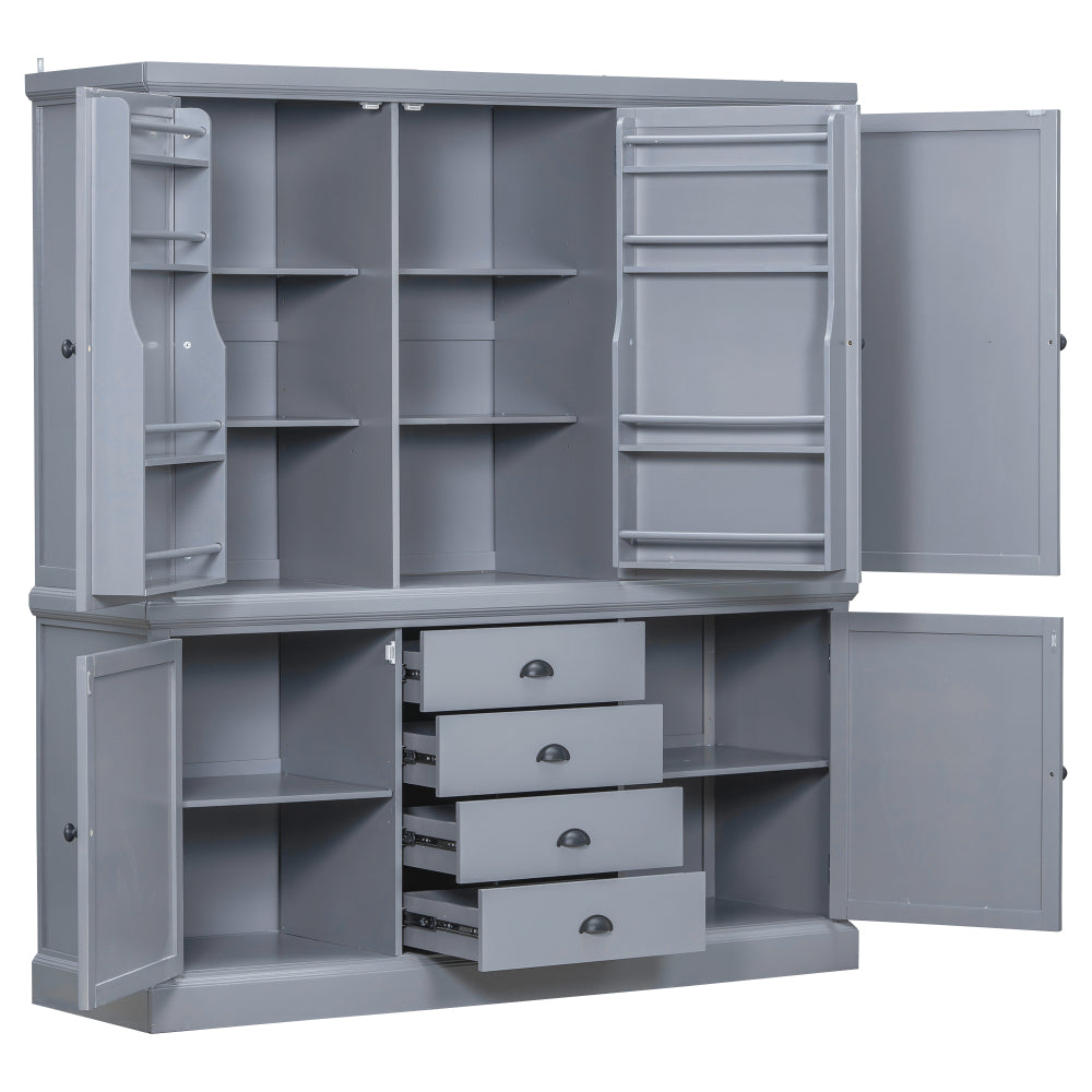 Farmhouse Pantry Cabinet, Ample Customizable Storage - TimberFlare