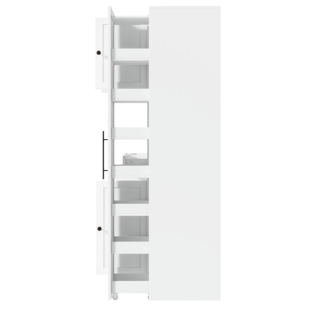 70'' Tall Pantry Buffet with Pull-Out Spice Rack - TimberFlare