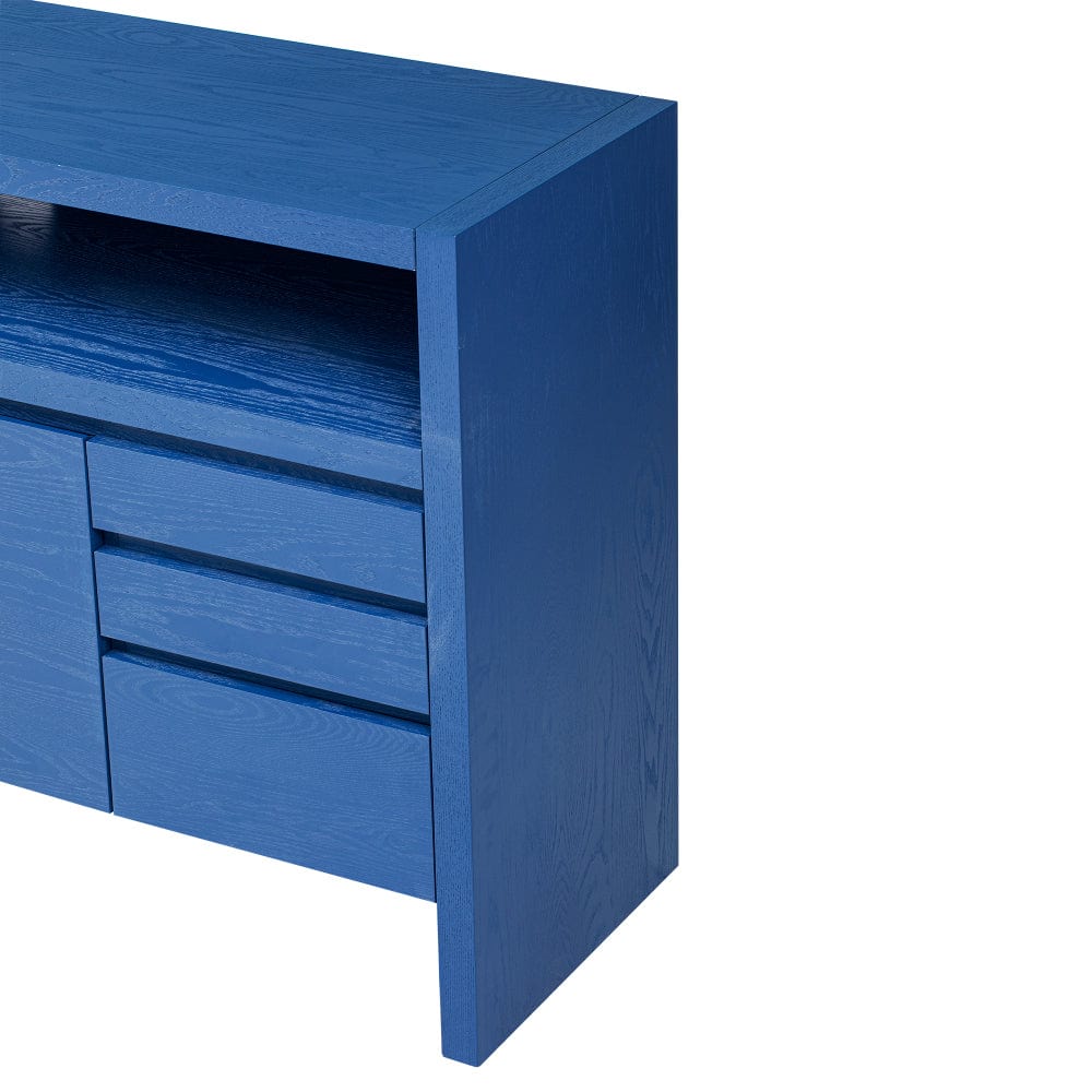 60" Sideboard Buffet Cabinet with Drawers, Shelf & Ash Veneer - TimberFlare