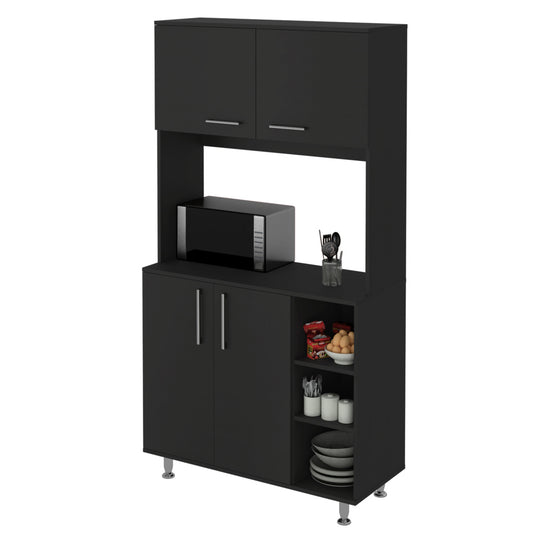 Pantry Cabinet & Hutch with Appliance Station - TimberFlare