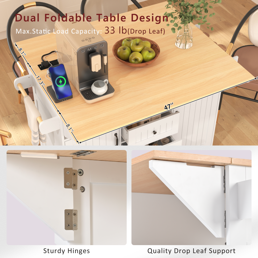 55.7'' Large Rustic Farmhouse Kitchen Island - TimberFlare