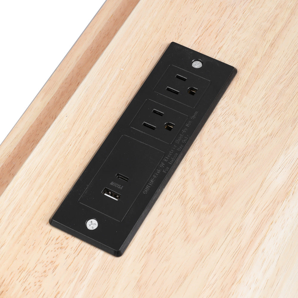 56.5" Rolling Kitchen Island with Charging - TimberFlare
