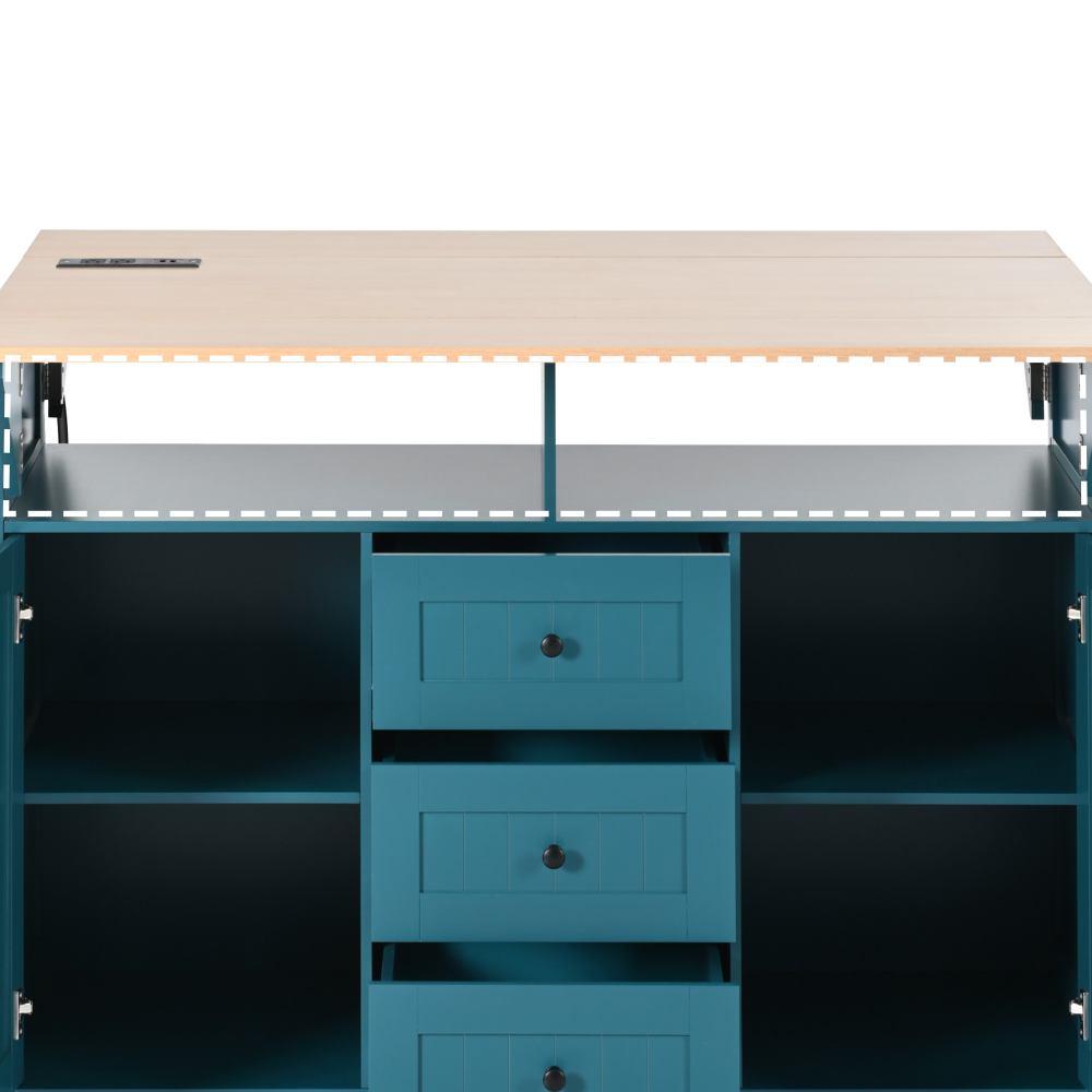 55.7'' Large Rustic Farmhouse Kitchen Island - TimberFlare