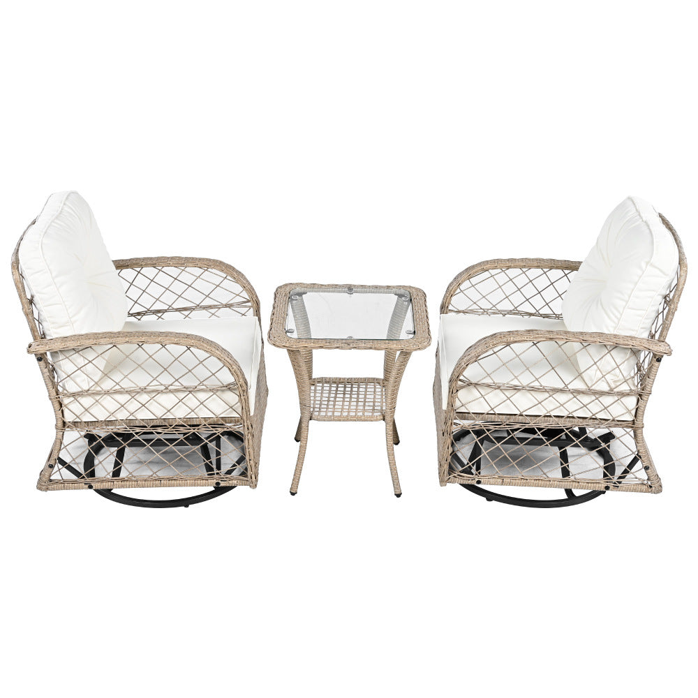 3-Piece Patio Set with Swivel Rocking Chairs - TimberFlare