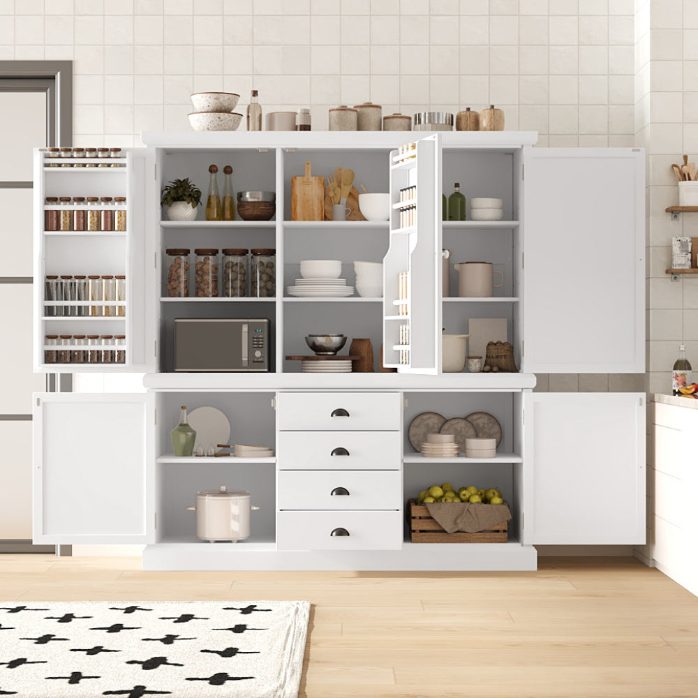 Farmhouse Pantry Cabinet, Ample Customizable Storage - TimberFlare