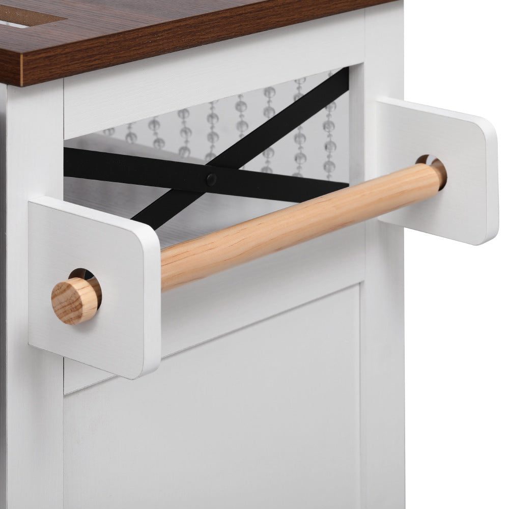 46.5 Rolling Kitchen Island with Drop Leaf & Charging - TimberFlare