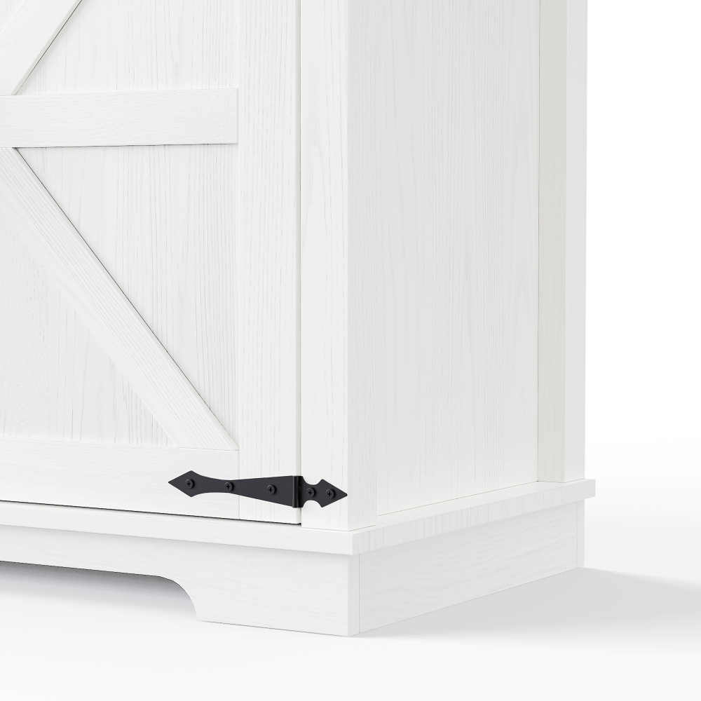 White Oak Smart Farmhouse Hutch with Power Station & Pegboard - TimberFlare
