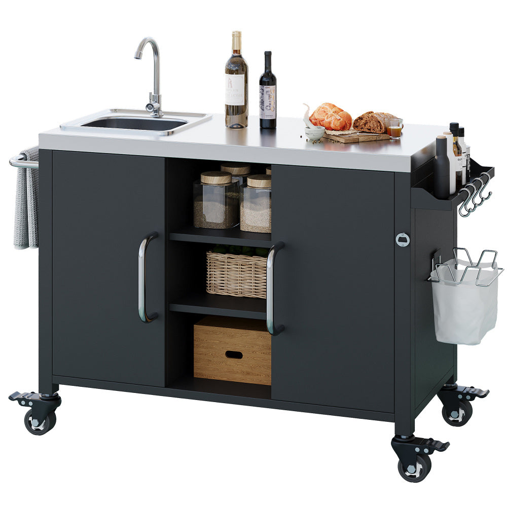 Outdoor Kitchen Island with Complete Sink Station - TimberFlare