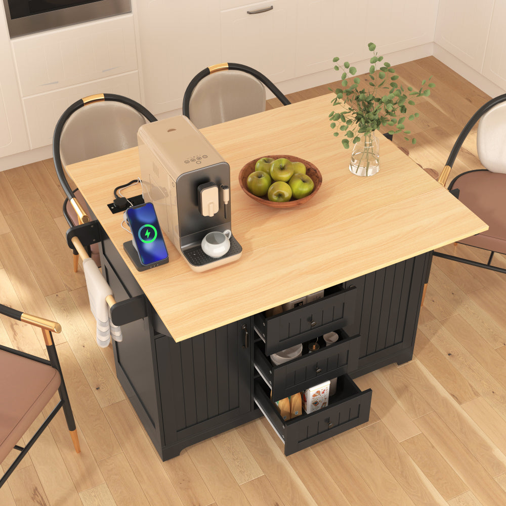 55.7'' Large Rustic Farmhouse Kitchen Island - TimberFlare