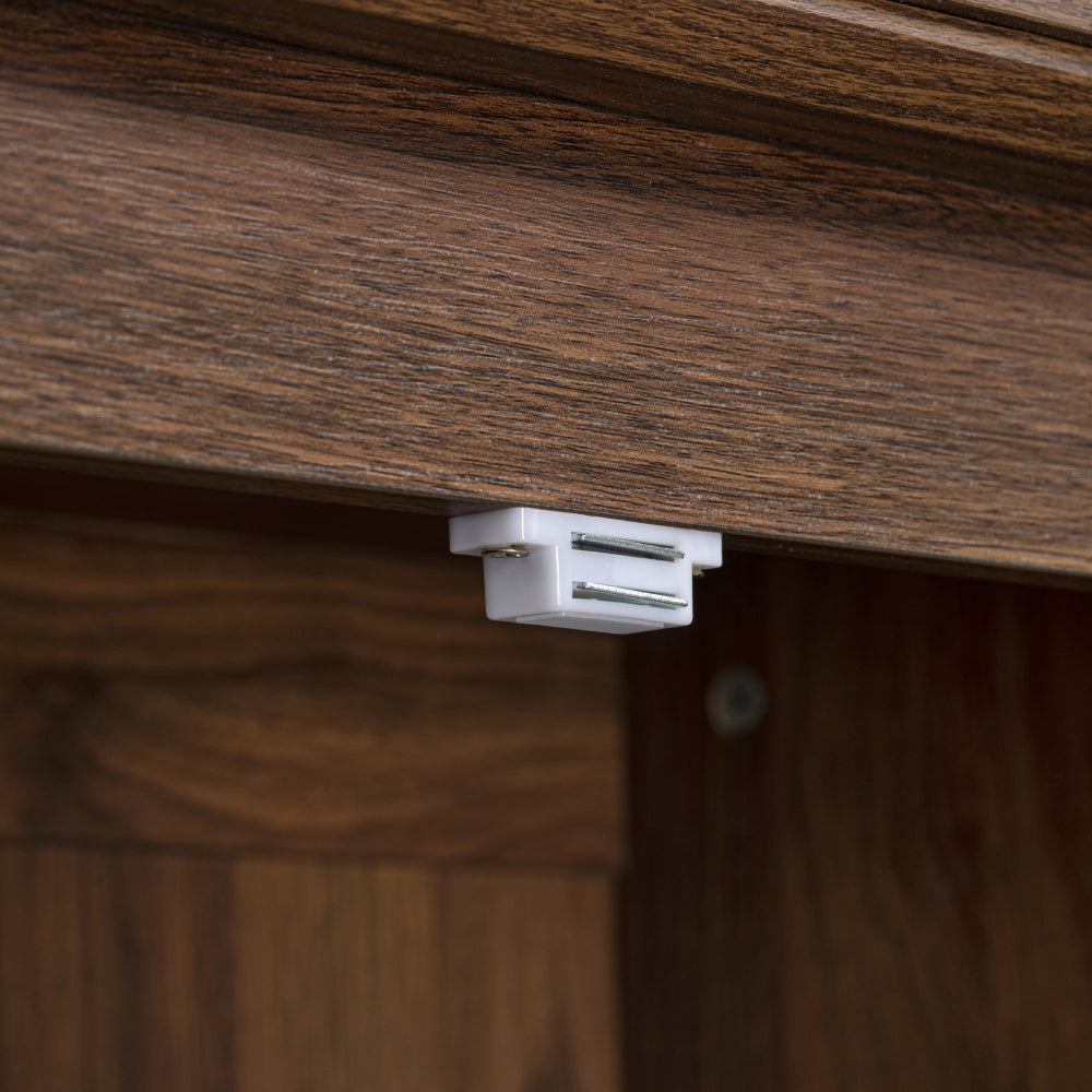 Walnut Pantry Cabinet with Pull-Out Shelves & Door Racks - TimberFlare