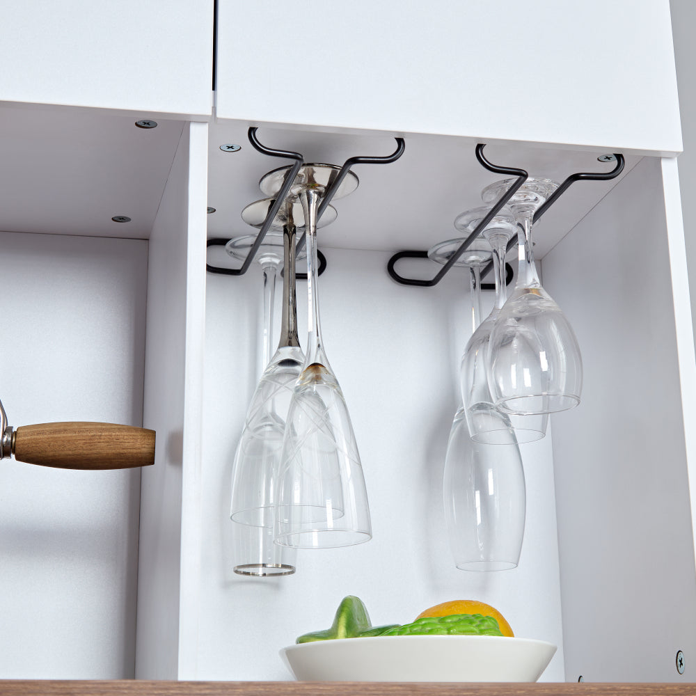 Two-Tone Coffee & Liquor Cabinet Hutch with Power Station - TimberFlare