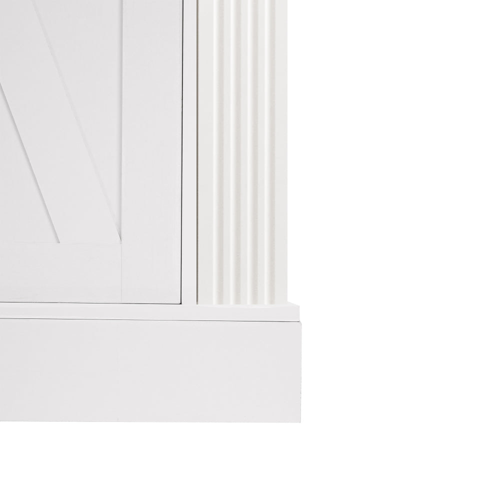63'' W Farmhouse Sideboard with 4 Barn Doors - TimberFlare