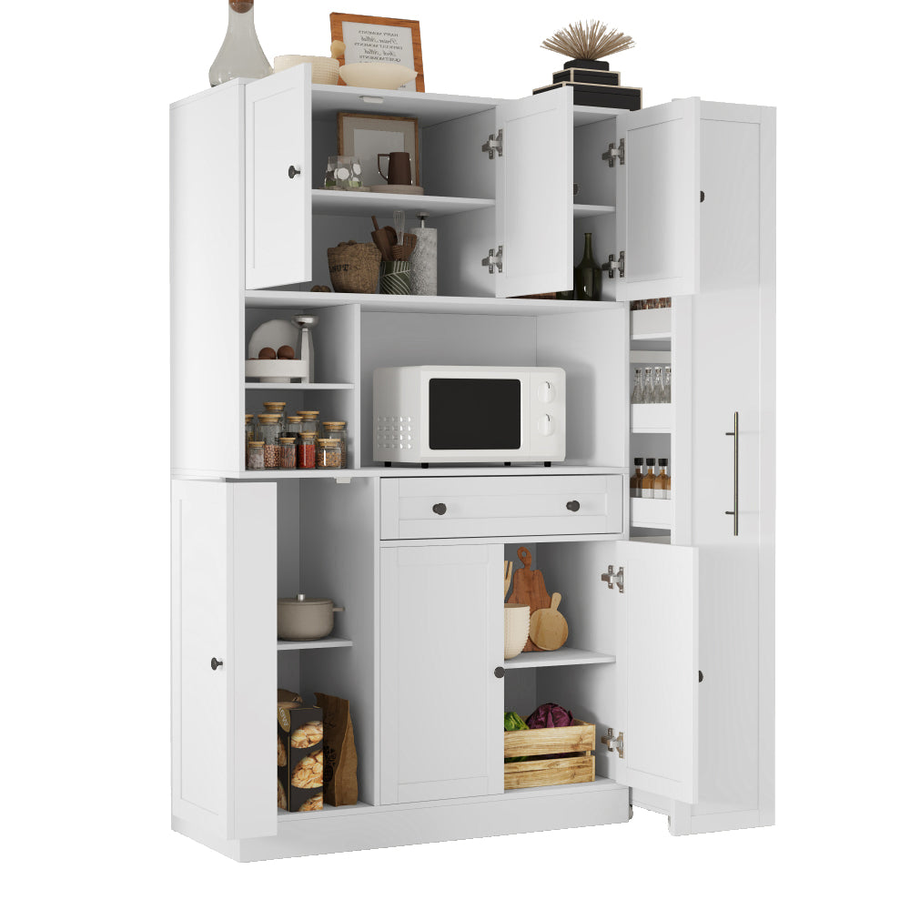 70'' Tall Pantry Buffet with Pull-Out Spice Rack - TimberFlare