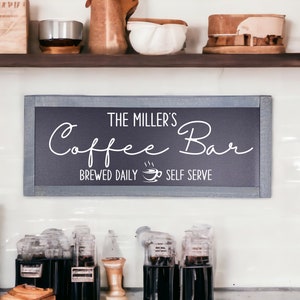 TimberFlare Personalized Farmhouse Coffee Bar Sign - TimberFlare