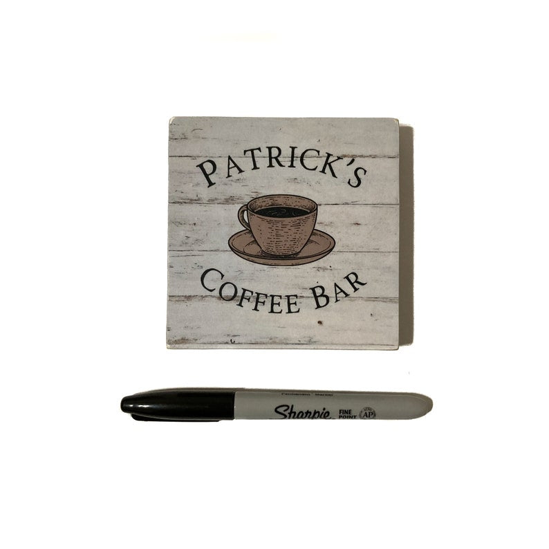 TimberFlare Personalized Mini Coffee Bar Block - TimberFlare