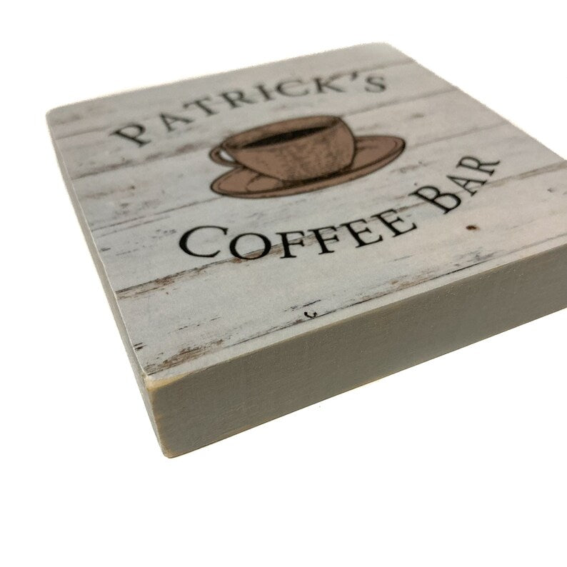 TimberFlare Personalized Mini Coffee Bar Block - TimberFlare