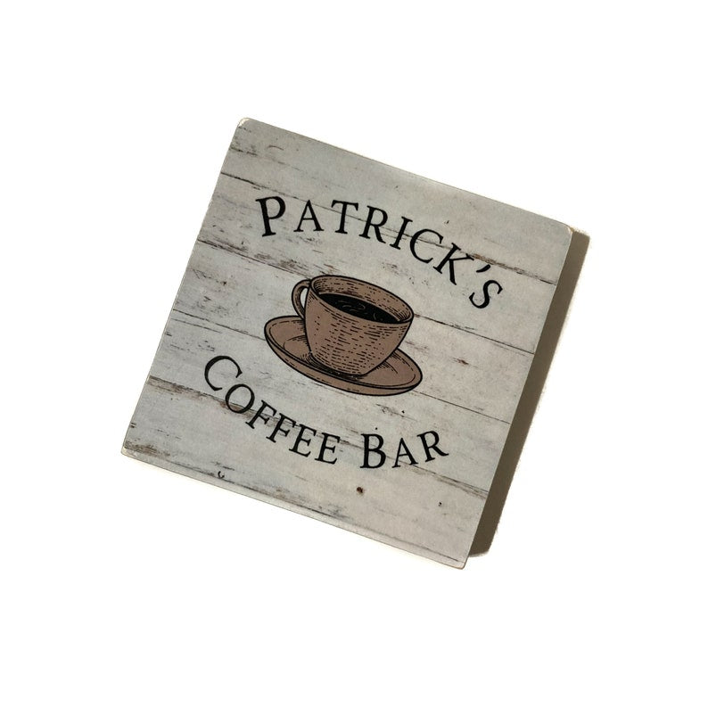 TimberFlare Personalized Mini Coffee Bar Block - TimberFlare