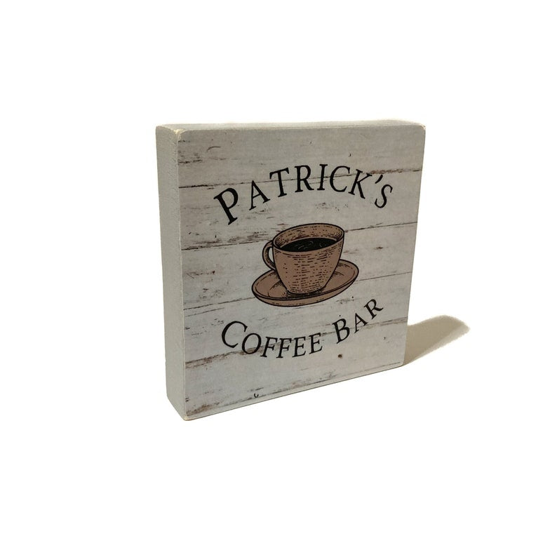 TimberFlare Personalized Mini Coffee Bar Block - TimberFlare