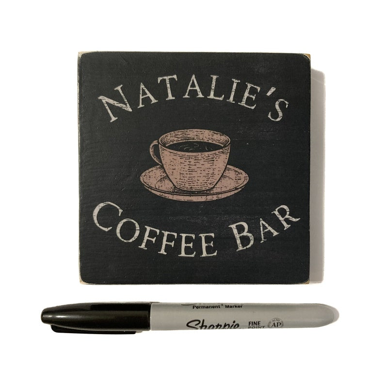 TimberFlare Personalized Mini Coffee Bar Block - TimberFlare