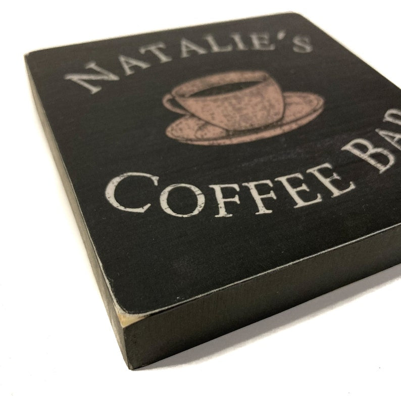 TimberFlare Personalized Mini Coffee Bar Block - TimberFlare