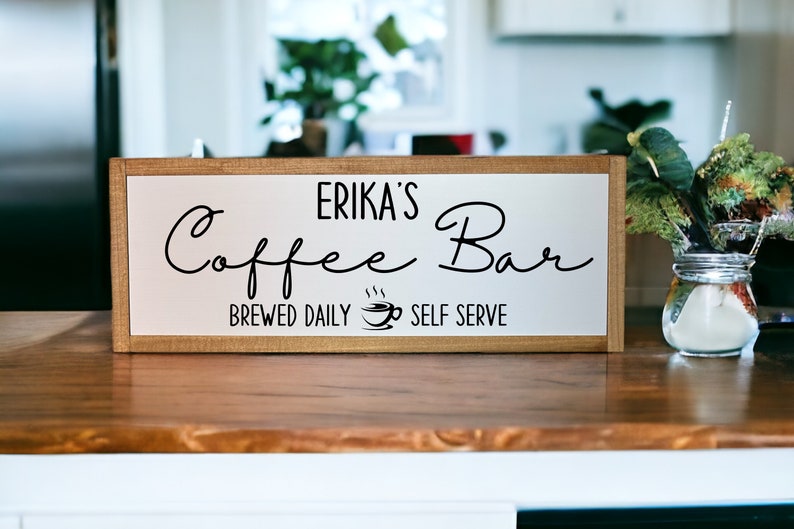 TimberFlare Personalized Farmhouse Coffee Bar Sign - TimberFlare