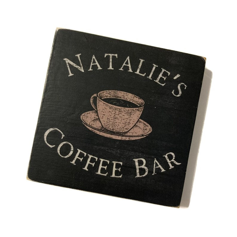 TimberFlare Personalized Mini Coffee Bar Block - TimberFlare