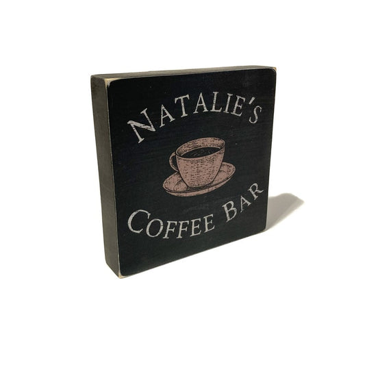 TimberFlare Personalized Mini Coffee Bar Block - TimberFlare
