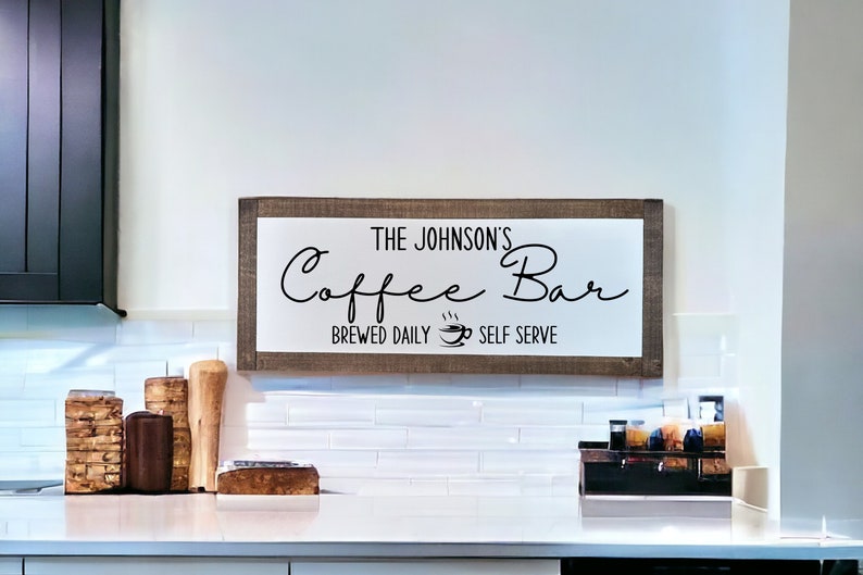 TimberFlare Personalized Farmhouse Coffee Bar Sign - TimberFlare