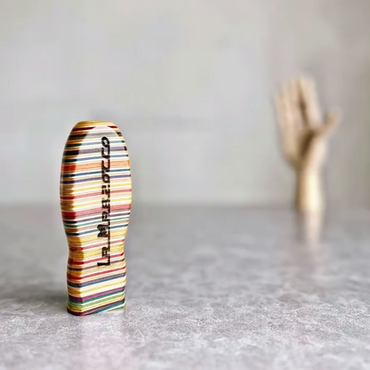 Prism Wood Artisan Bottomless Portafilter wood, resin, or metal material detail close-up