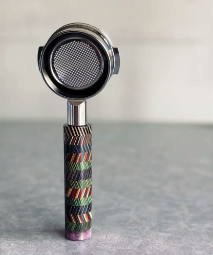 Walnut Thread Artisan Bottomless Portafilter alternate angle 7 for La Marzocco
